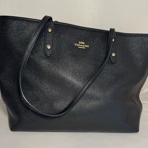 Coach Black Cross Grain Leather Tote